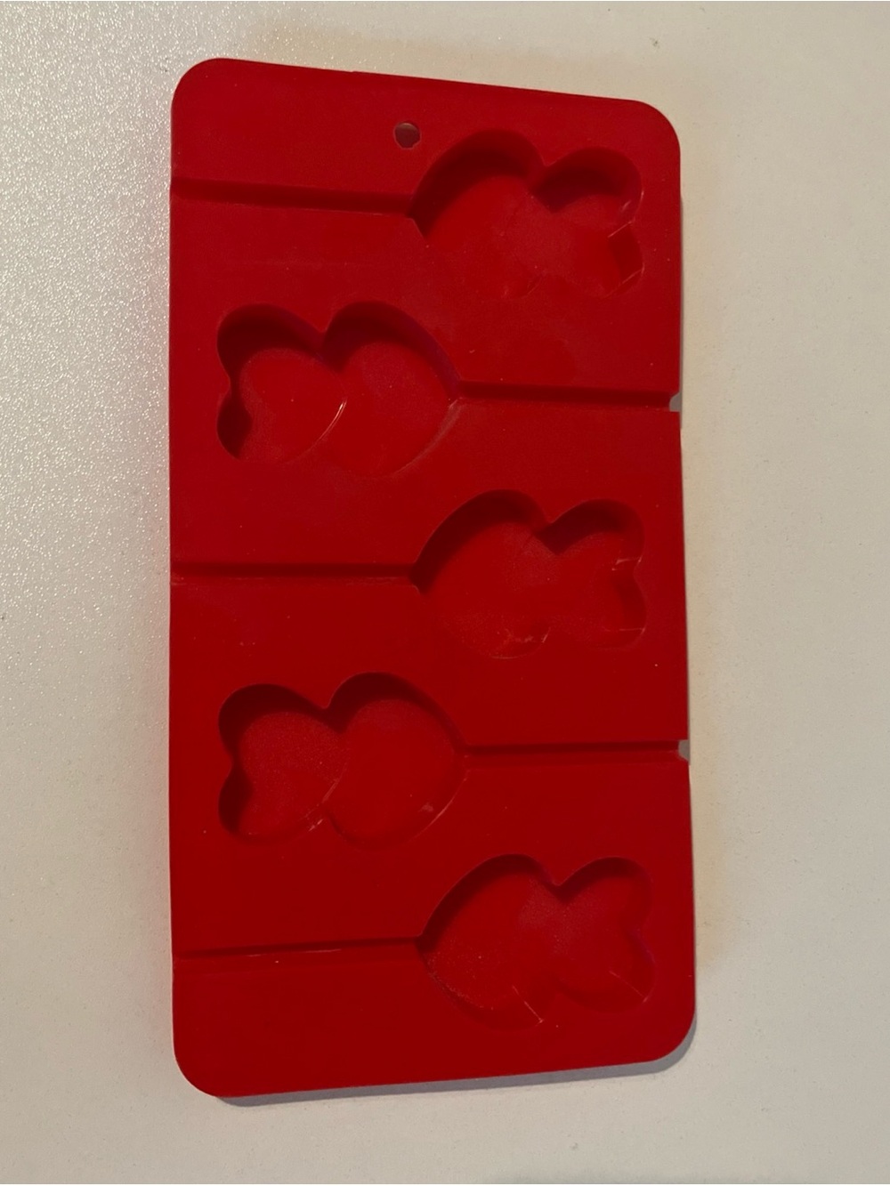 Silicone Heart Lolly Pop Sucker Mold Red Dessert Candy Making 5 Cavity Valentine